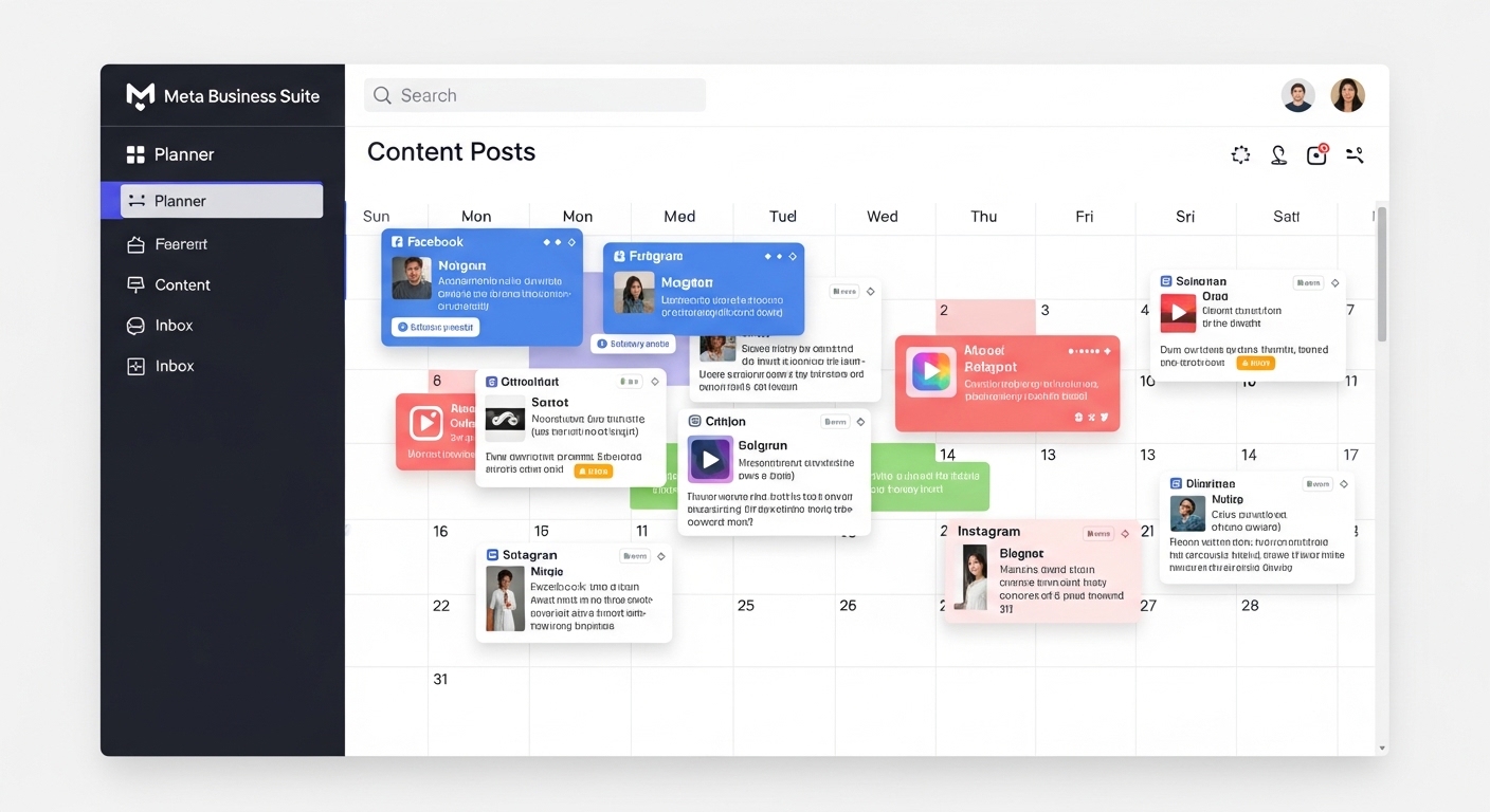 Lịch đăng bài trực quan trong Meta Business Suite Planner